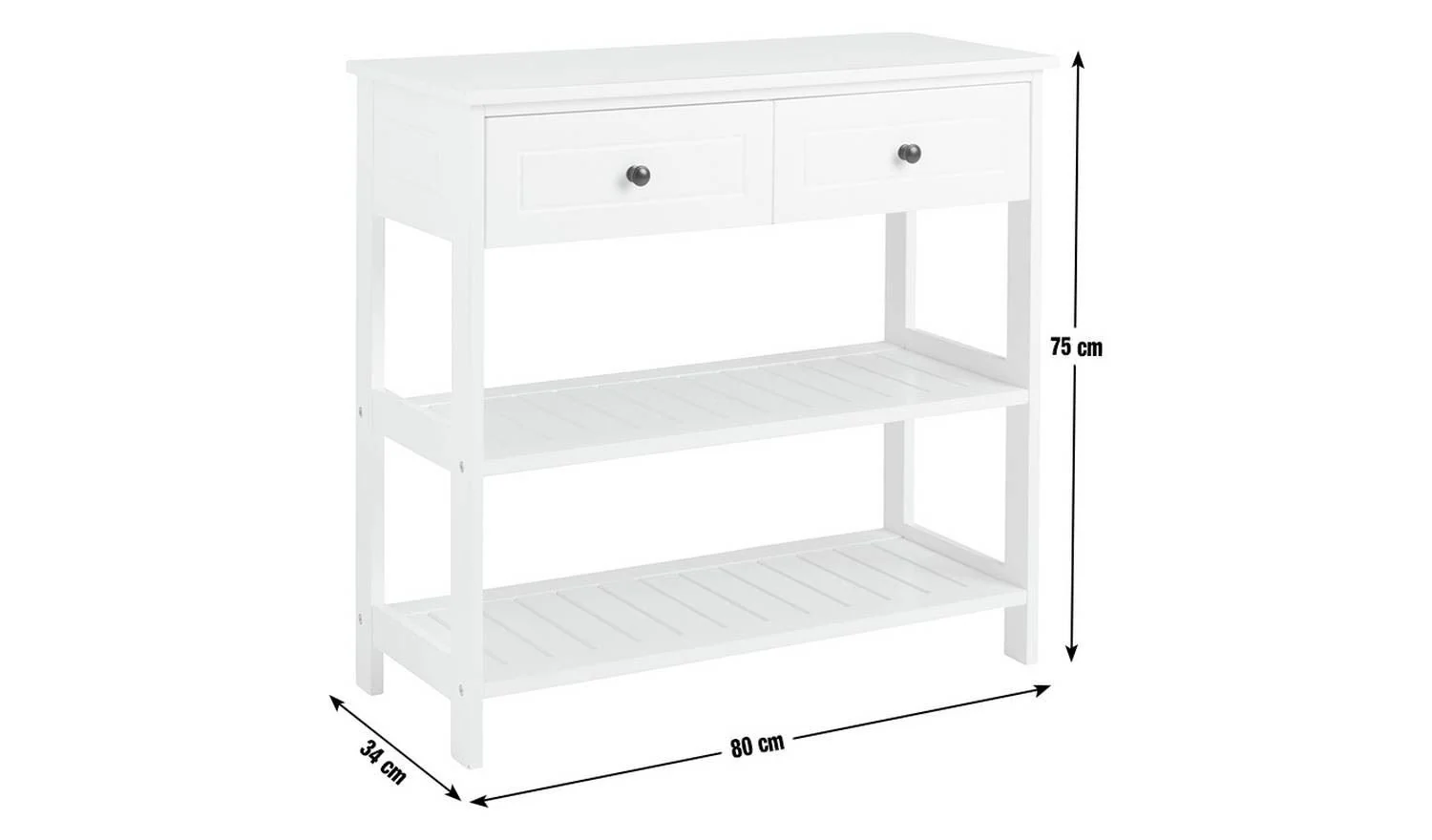 2 Drawer Console Table White Hallway Entryway Furniture Storage Organiser - Image 2