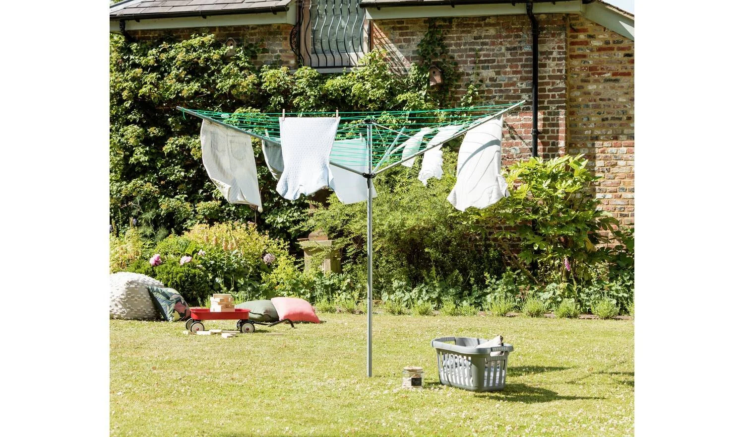 30m 3 Arm Outdoor Washing Line Garden Rotary Airer Dryer Heavy Duty - Image 3