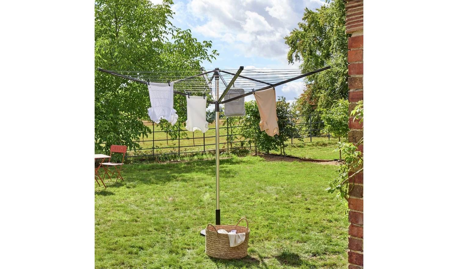 60m 4 Arm Multi Height Outdoor Rotary Set Garden Washing Line Dryer