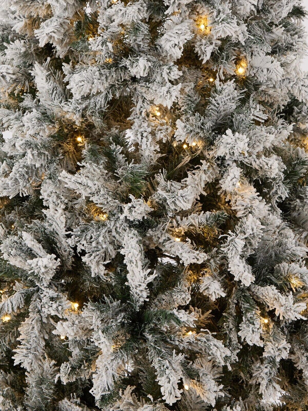 6ft Flocked Pre-lit Downswept Pine Christmas Tree Elegant and Lifelike Holiday Decor - Image 4