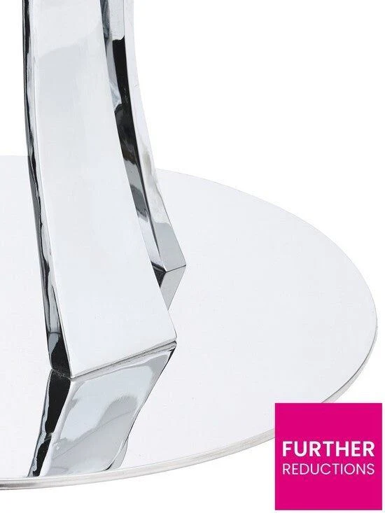 Alice Glass Top Dining Table & 4 Alisha Chairs Chrome Grey Stylish Dining Set - Image 3