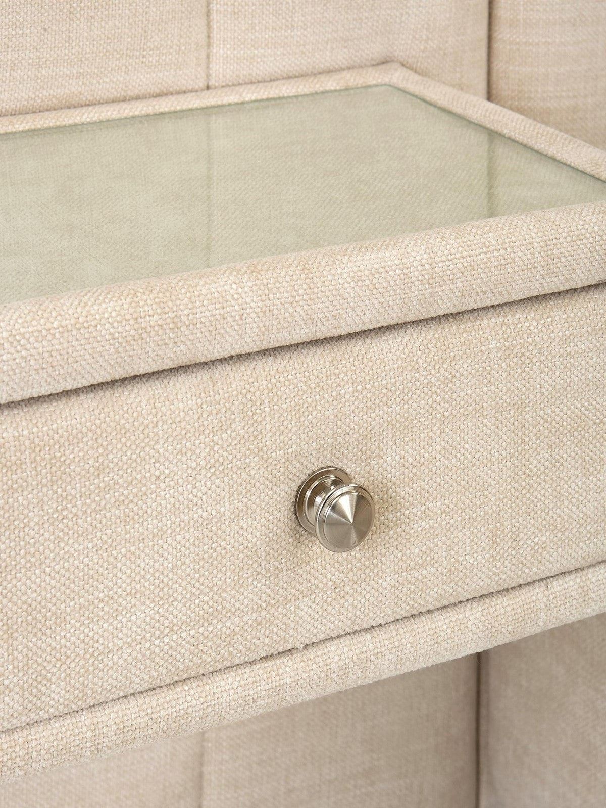 Amaya Double Bed Ivory | Built-in Side Tables & Drawers | No Mattress - Image 5