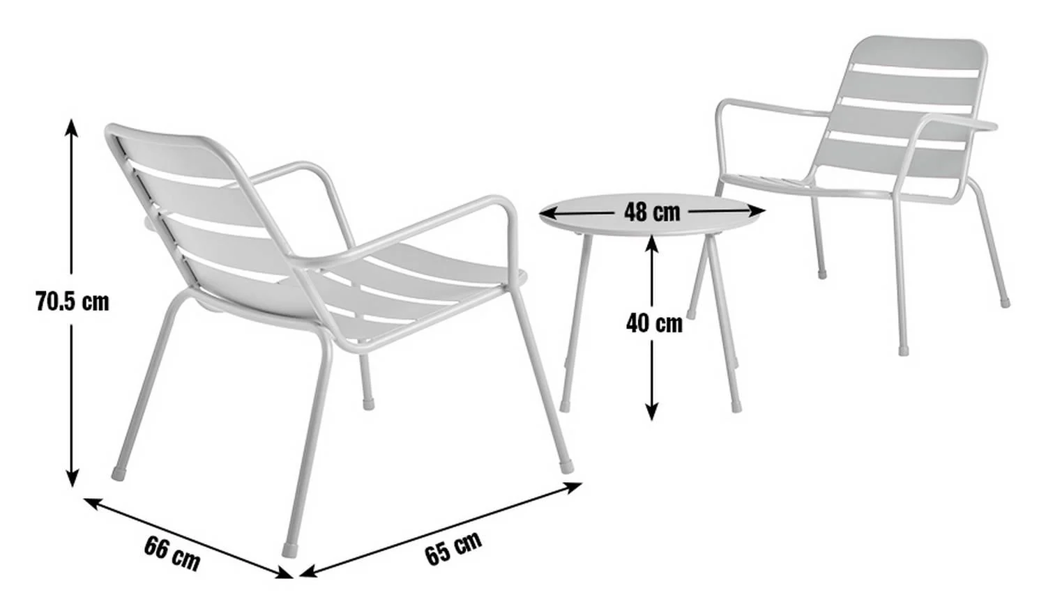 Annika 2 Seater Metal Garden Bistro Set Red With Table And Chairs - Image 7