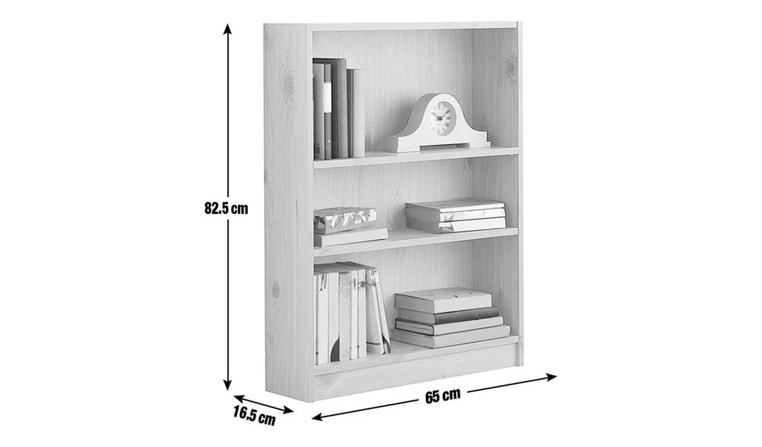 Apley Short Bookcase Oak Effect Storage Organiser Shelf Living Room - Image 2