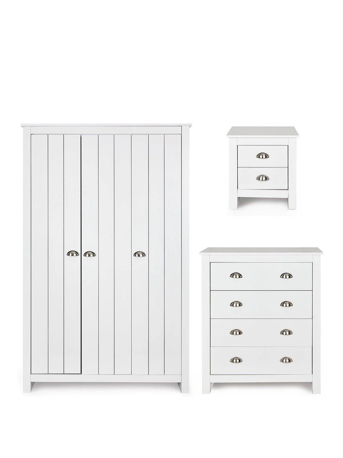 Atlanta 3 Piece Kids Bedroom Set White Wardrobe 4+2 Drawer Chests - Image 2