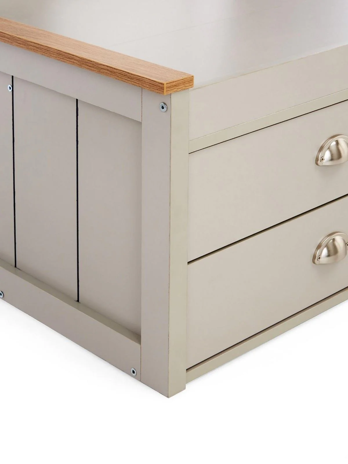 Atlanta Kids Single Bed with Drawer and Cupboard Storage Light Grey Oak - Image 5