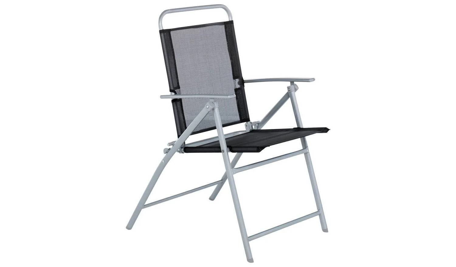 Atlantic 4 Seater Folding Metal Patio Set Black Garden Furniture Dining - Image 7