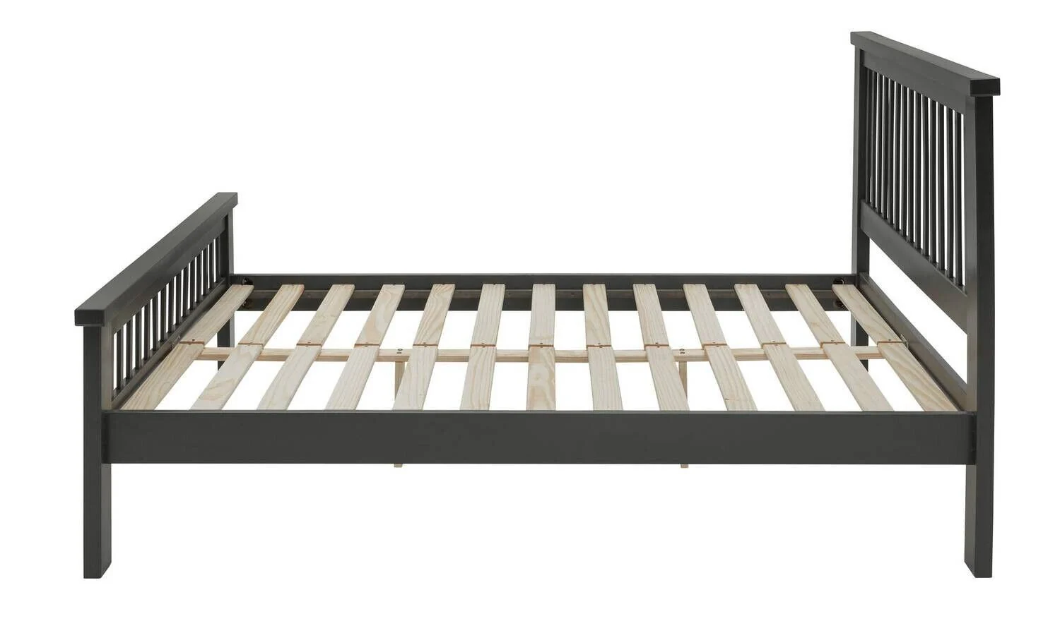 Aubrey Kingsize Wooden Bed Frame Charcoal Sturdy and Stylish Bedroom Furniture - Image 3