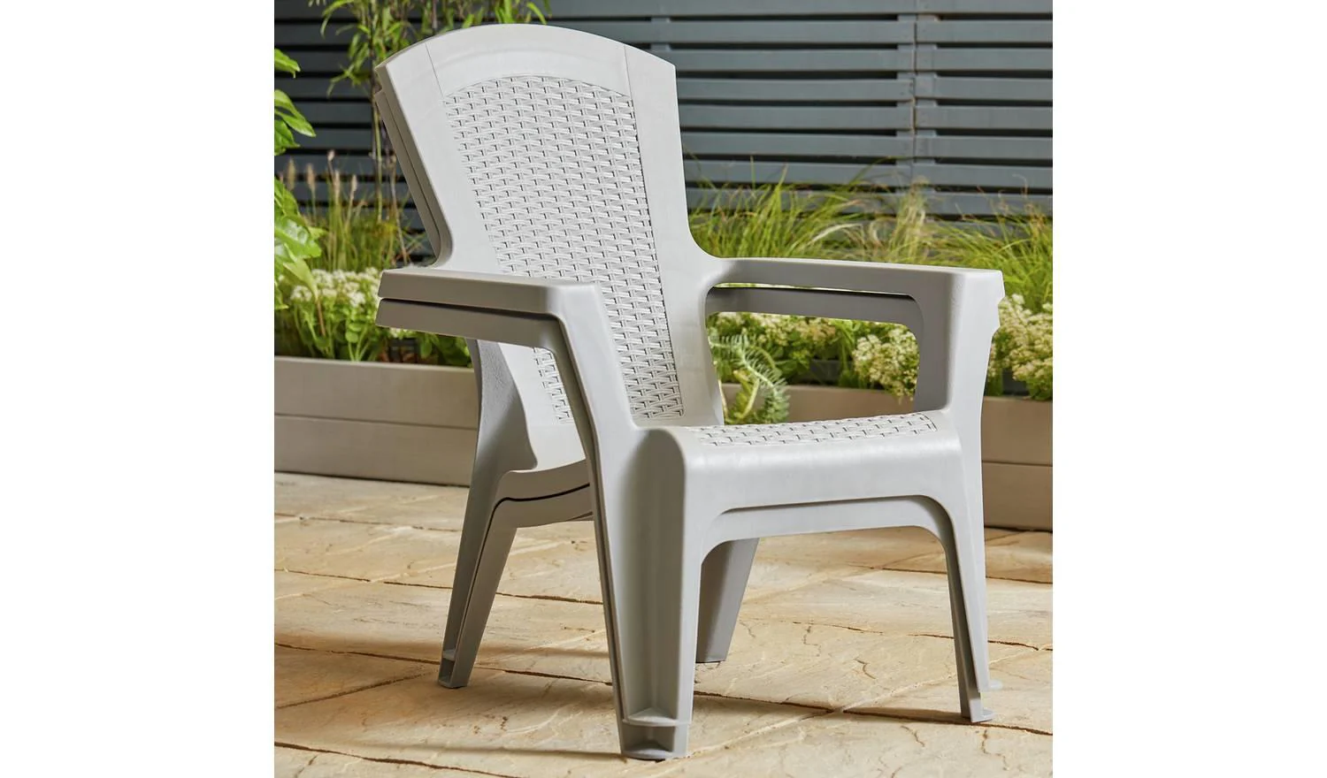 Baltimore 2 Seater Plastic Garden Bistro Set With Table And Chairs - Image 7