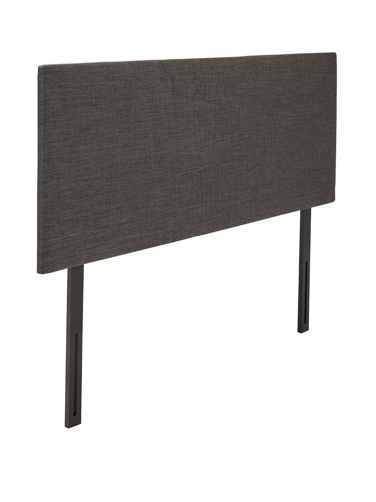 Beeston King Headboard Grey | Upholstered Faux Linen | Padded - Image 3