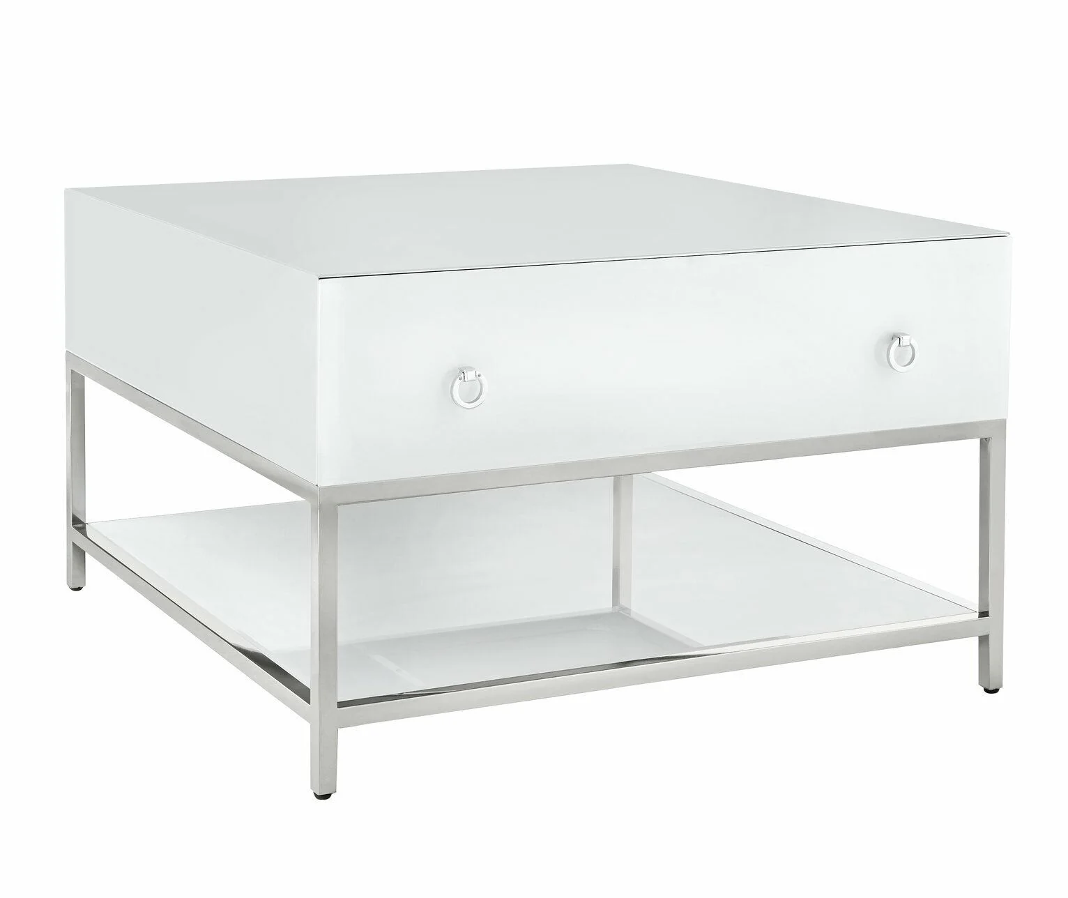 Bianco White Glass Coffee Table Elegant and Stylish Living Room Centerpiece