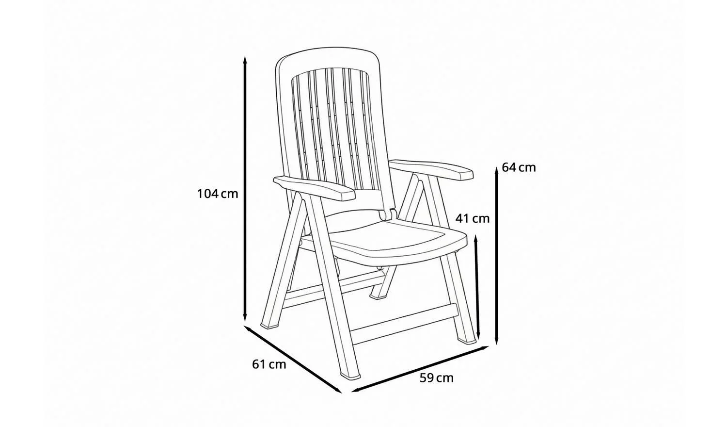 Bica Carmen Recliner Grey Garden Chair 5 Positions - Image 4