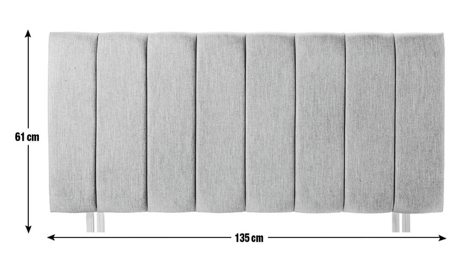 Bircham Double Headboard Silver Grey Modern Bedroom Furniture Upholstered - Image 2