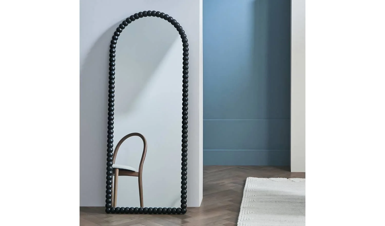 Black Bobble Wooden Arch Full Length Mirror 150x60cm For Hallway UK