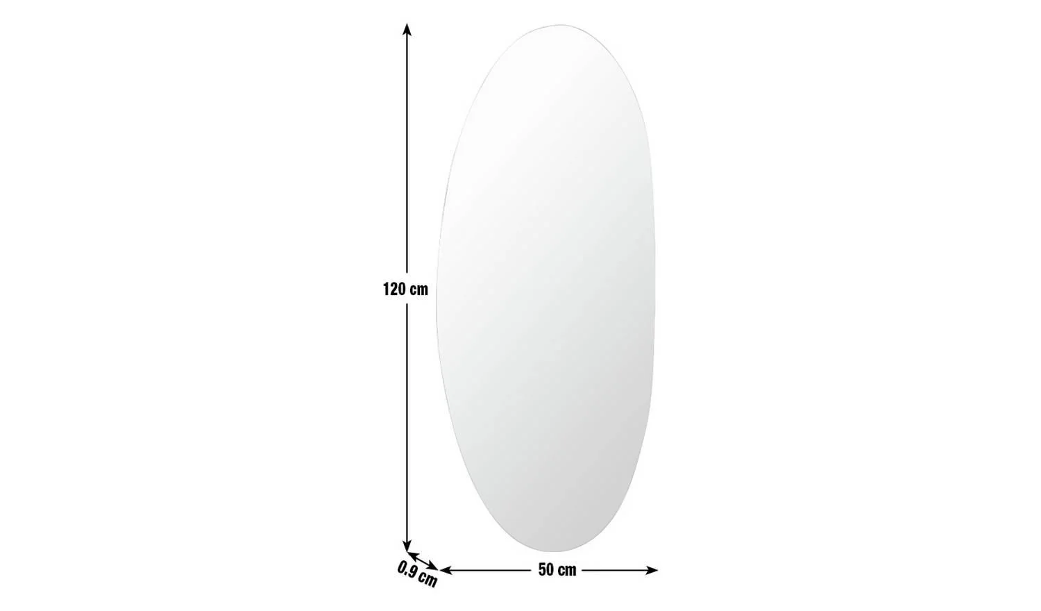Black Frameless Irregular Wall Mirror 120x50mm For Hallway Bedroom UK - Image 5
