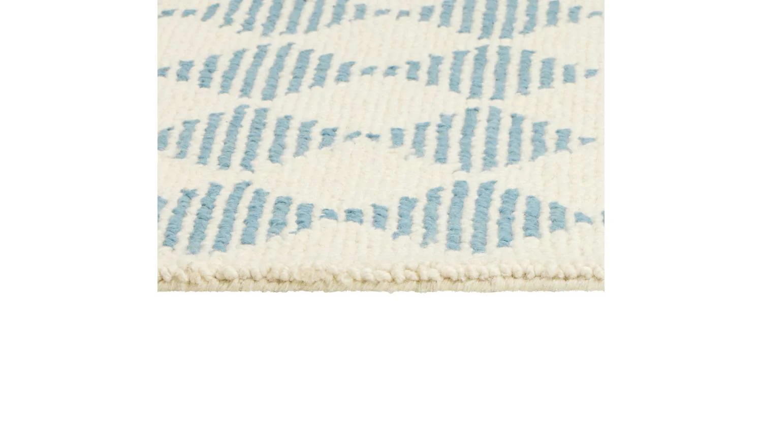 Blue Diamond Tufted Cream Wool Rug 160x230cm Bedroom Living Room Floor - Image 3
