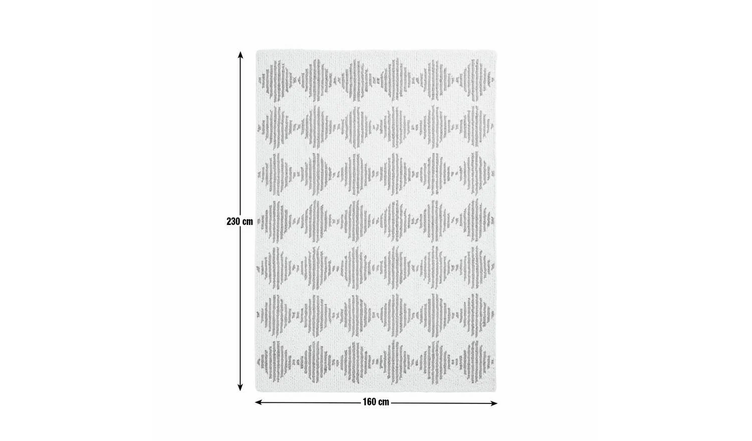 Blue Diamond Tufted Cream Wool Rug 160x230cm Bedroom Living Room Floor - Image 5