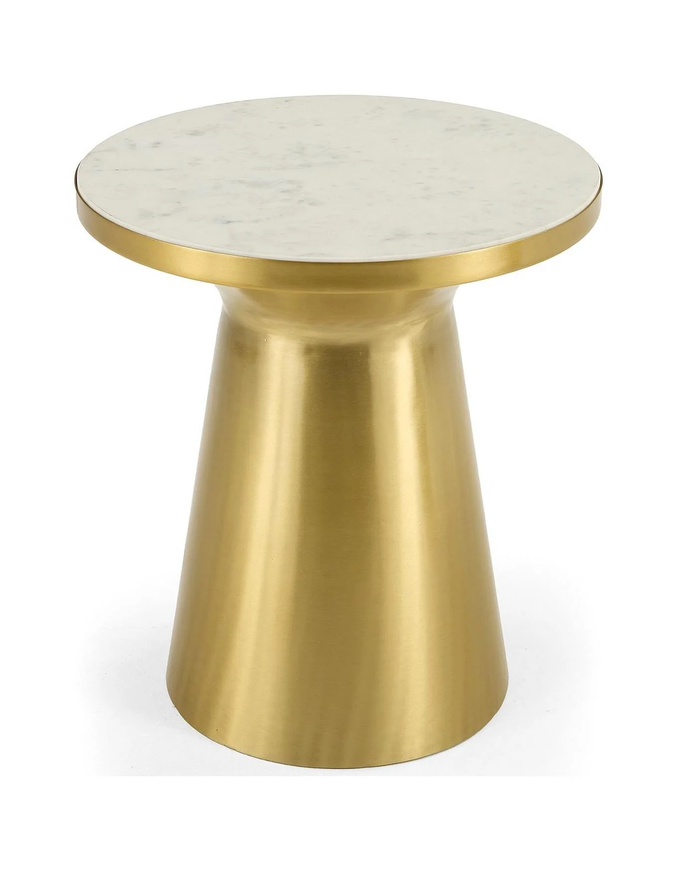 Bongo Side Table Gold White Modern Living Room Furniture UK - Image 2