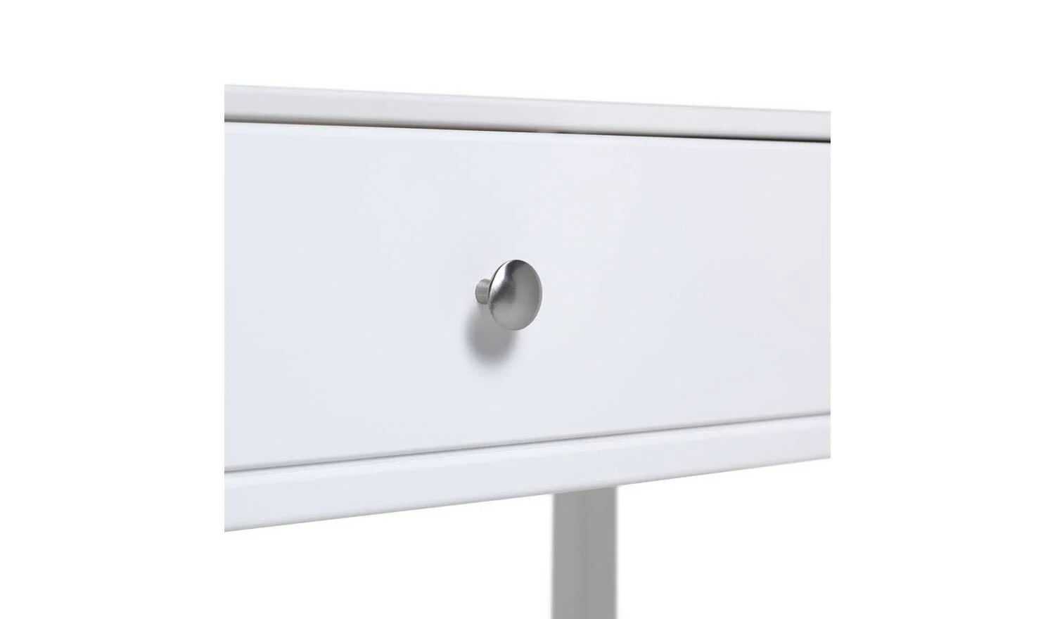 Brooklyn 2 Drawer Desk White Compact Study Table With Drawers - Image 5