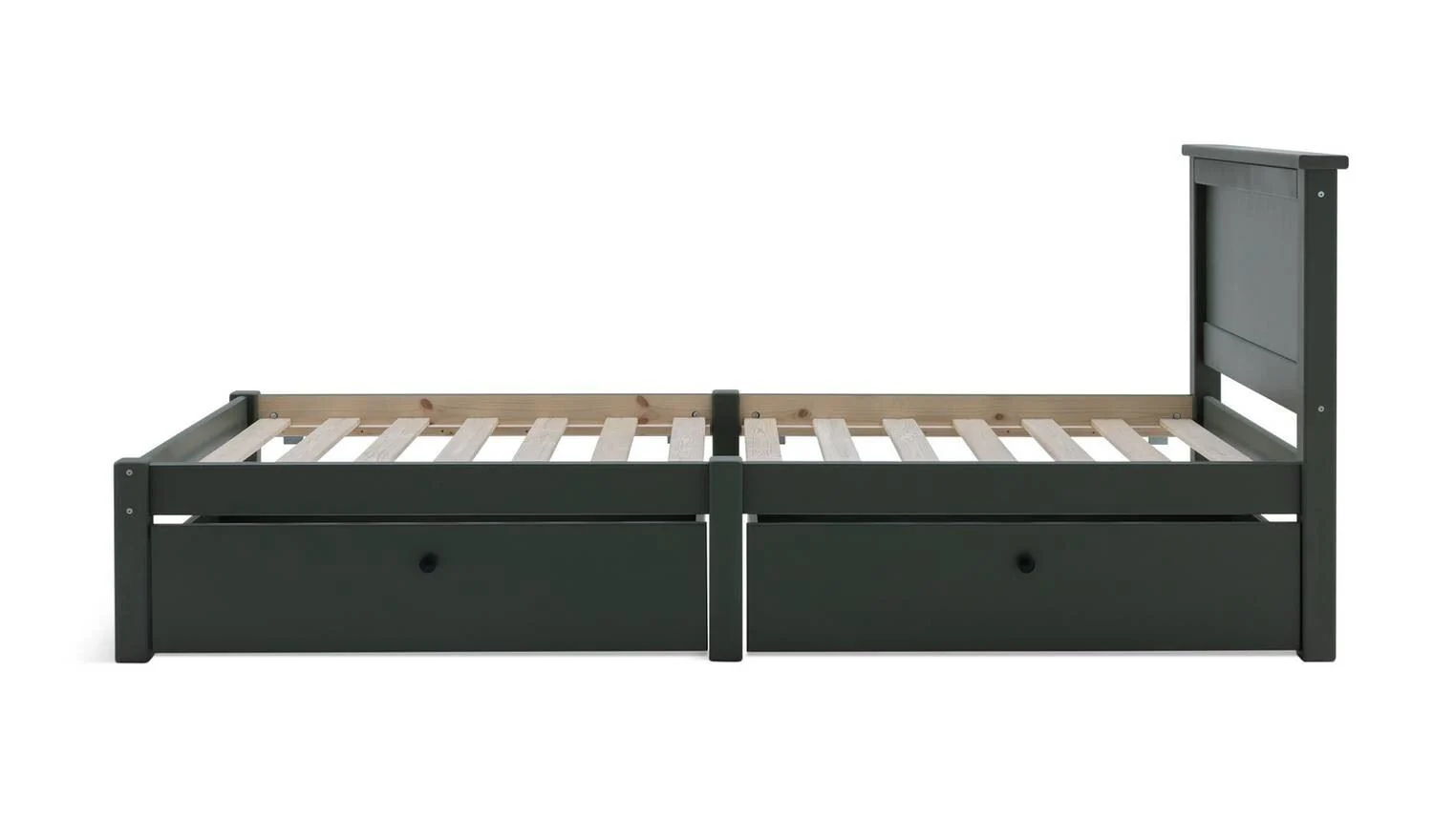 Brooklyn Single Bed Frame and Drawer - Green - Image 3