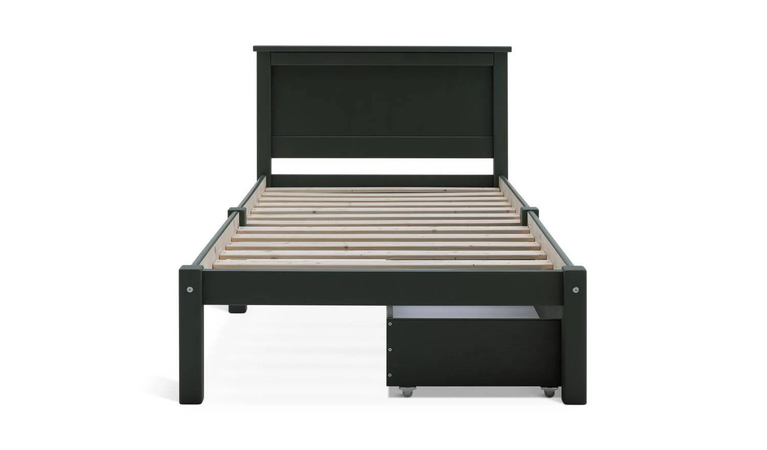 Brooklyn Single Bed Frame and Drawer - Green - Image 4