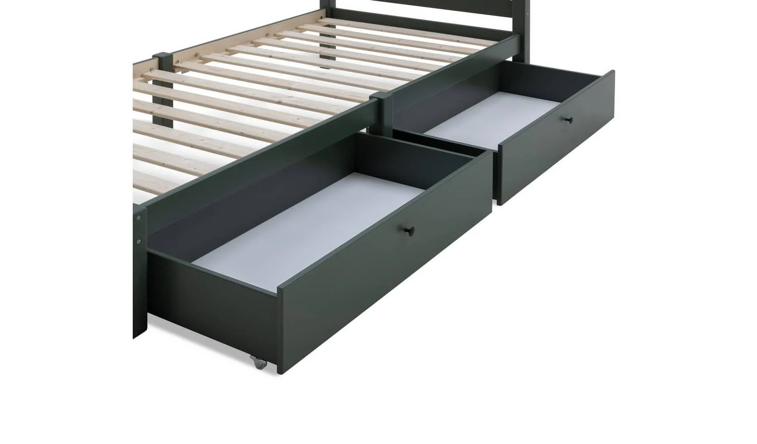 Brooklyn Single Bed Frame and Drawer - Green - Image 5