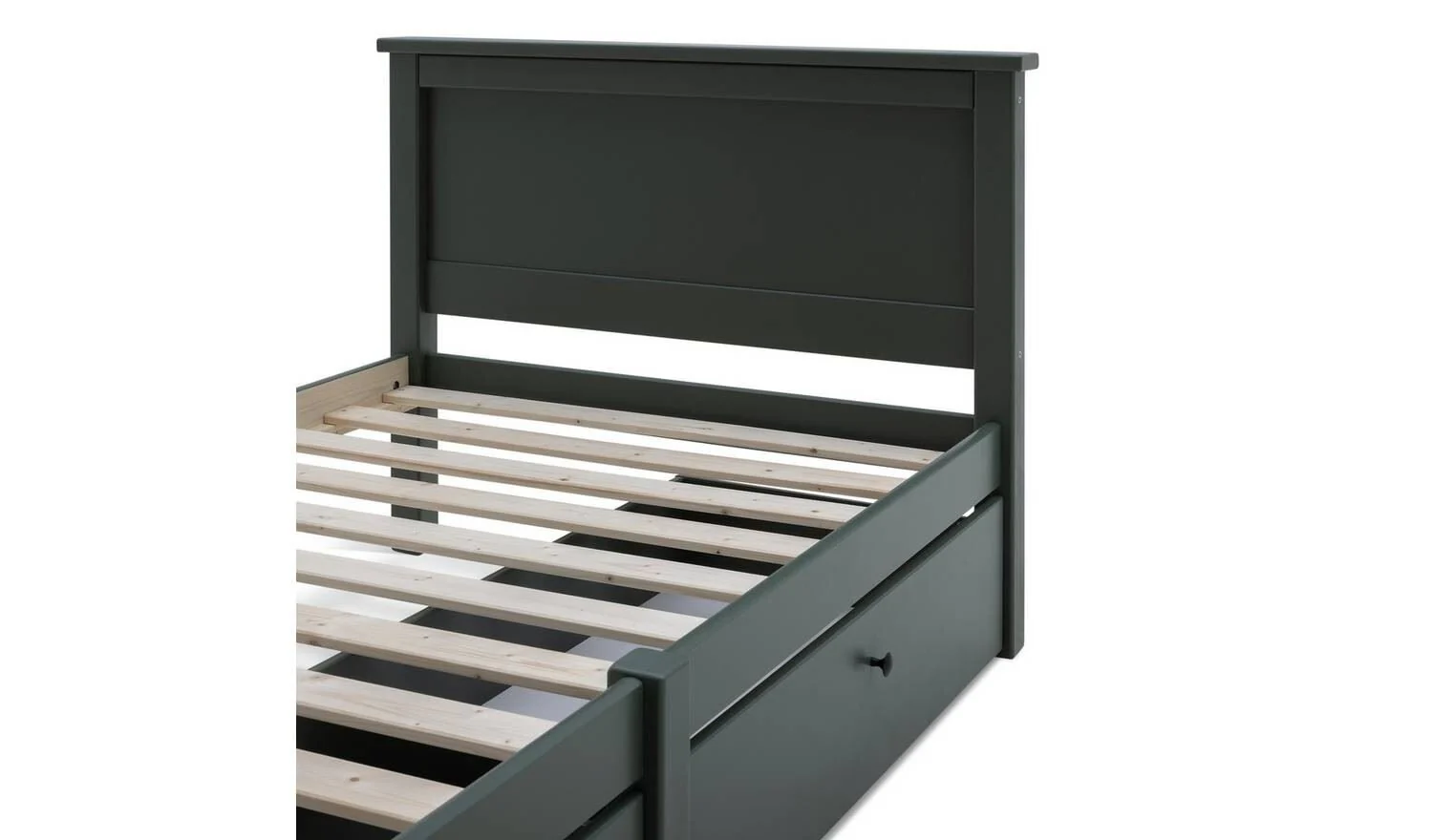 Brooklyn Single Bed Frame and Drawer - Green - Image 6