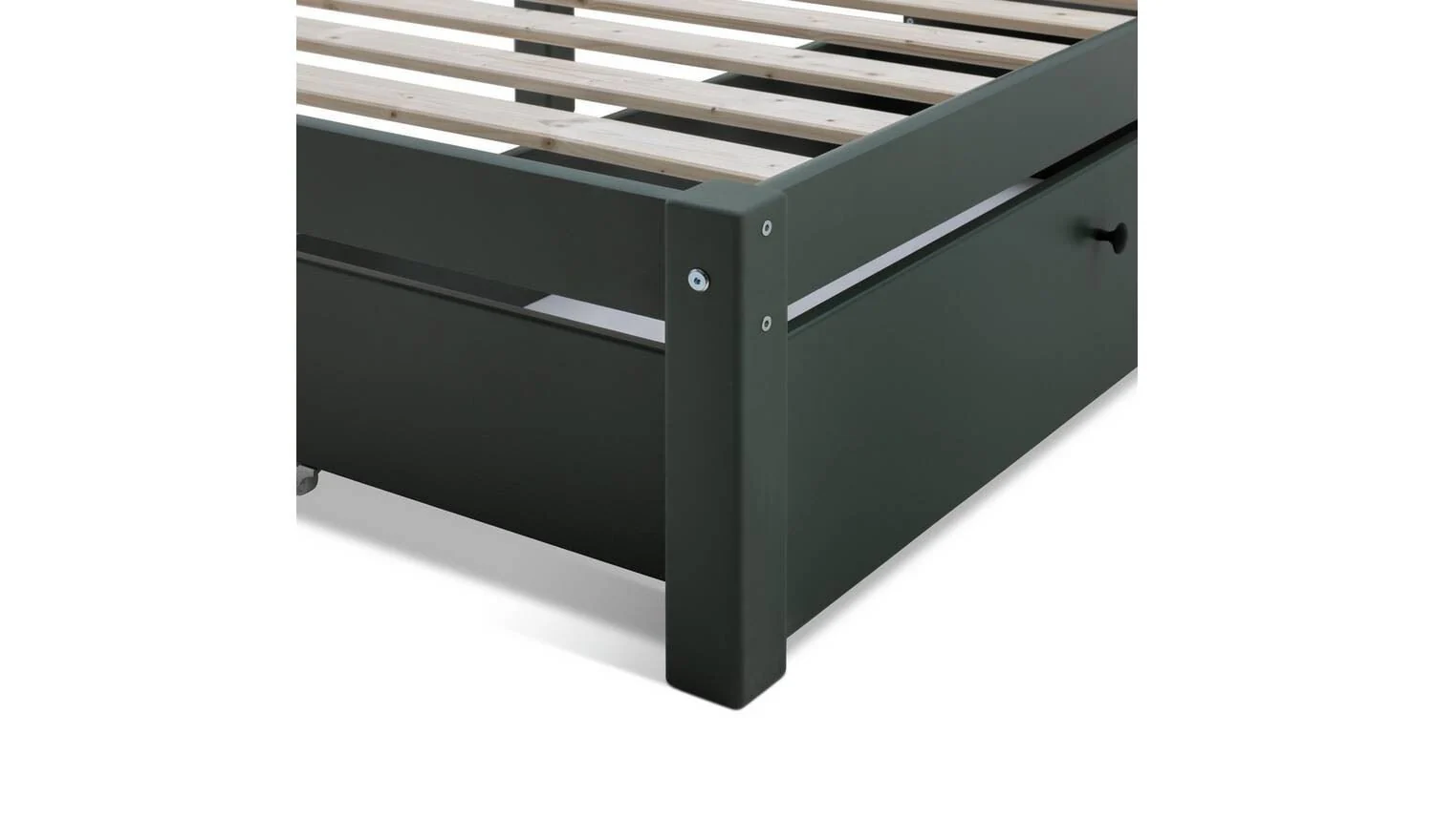 Brooklyn Single Bed Frame and Drawer - Green - Image 7