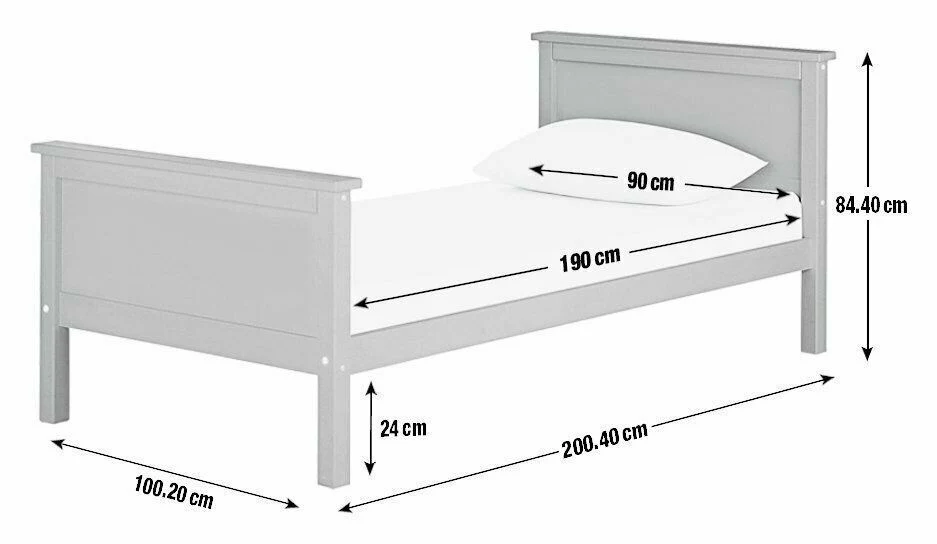 Brooklyn Single Bed Frame Grey Sturdy and Modern Bedroom Furniture for Kids - Image 8