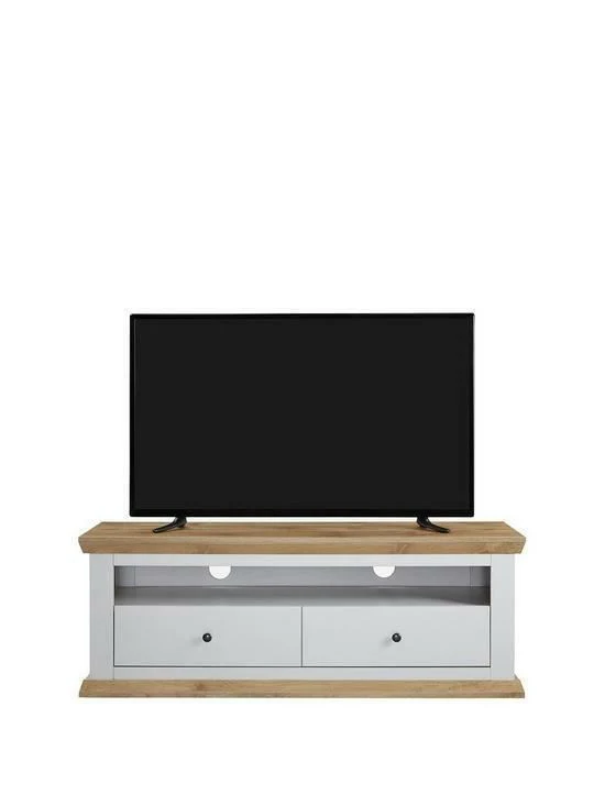 Burford Wide TV Unit Fits Up to 60 Inch TV with Grey and Oak Finish Living Room