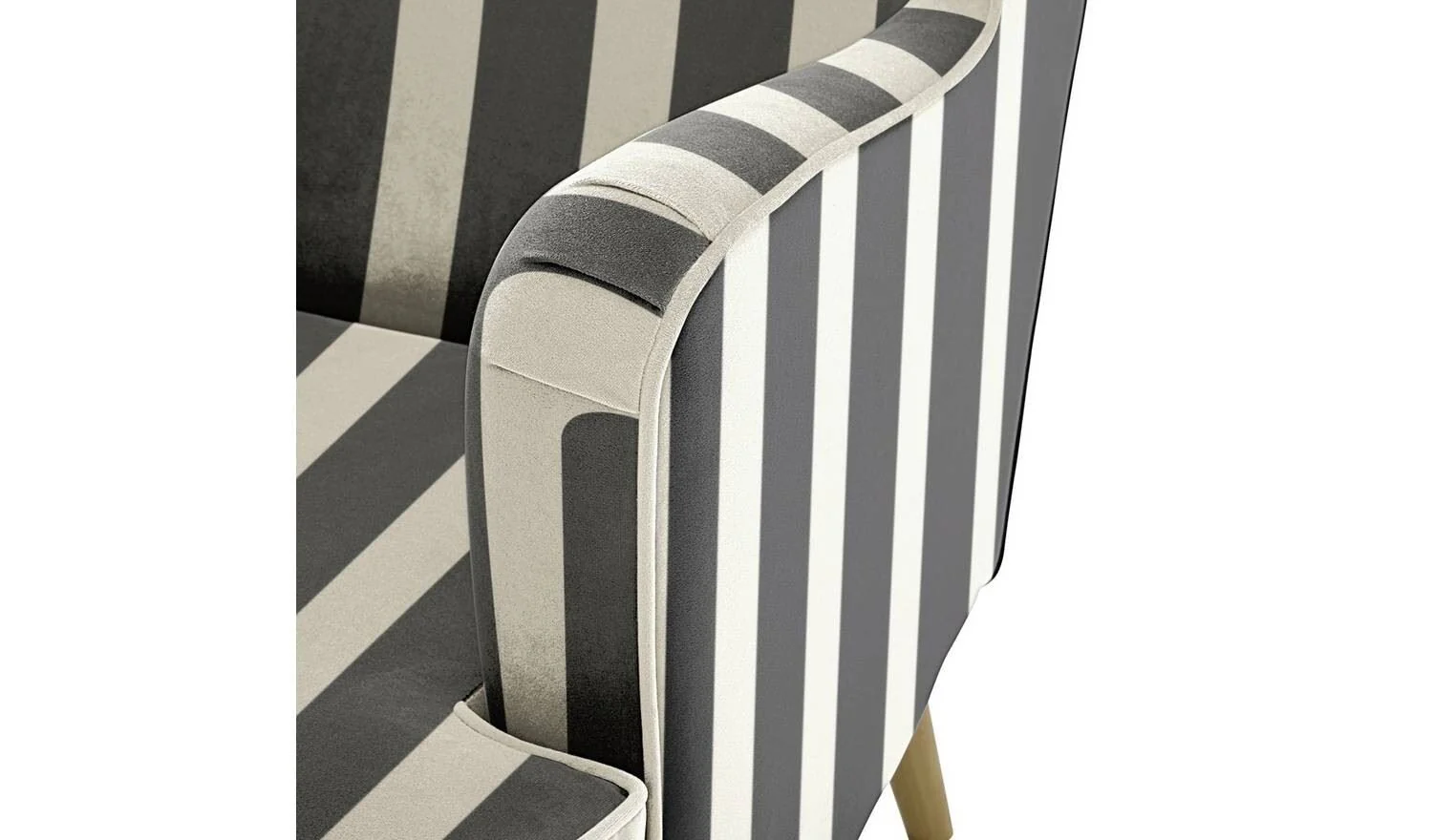 Callie Fabric Wingback Chair Black & White Comfortable Lounge Design - Image 7