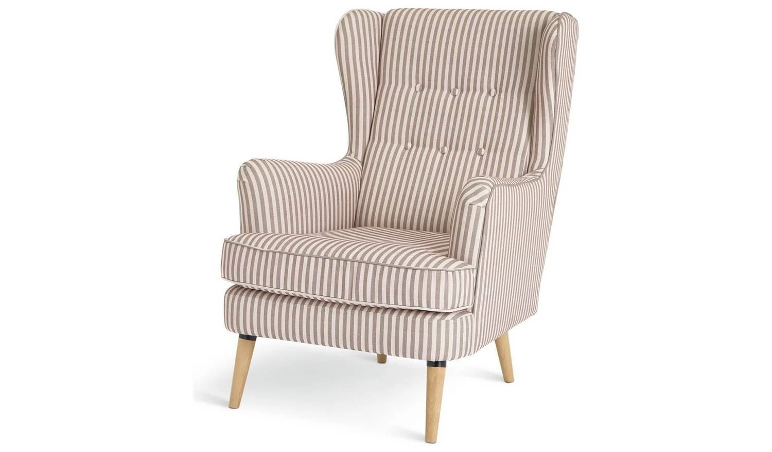 Callie Fabric Wingback Chair - Natural Stripe