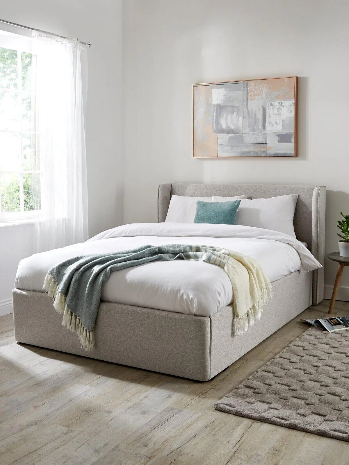 Camden Fabric Ottoman King Bed Frame Lift up Stylish & Spacious Storage Bedroom - Image 2