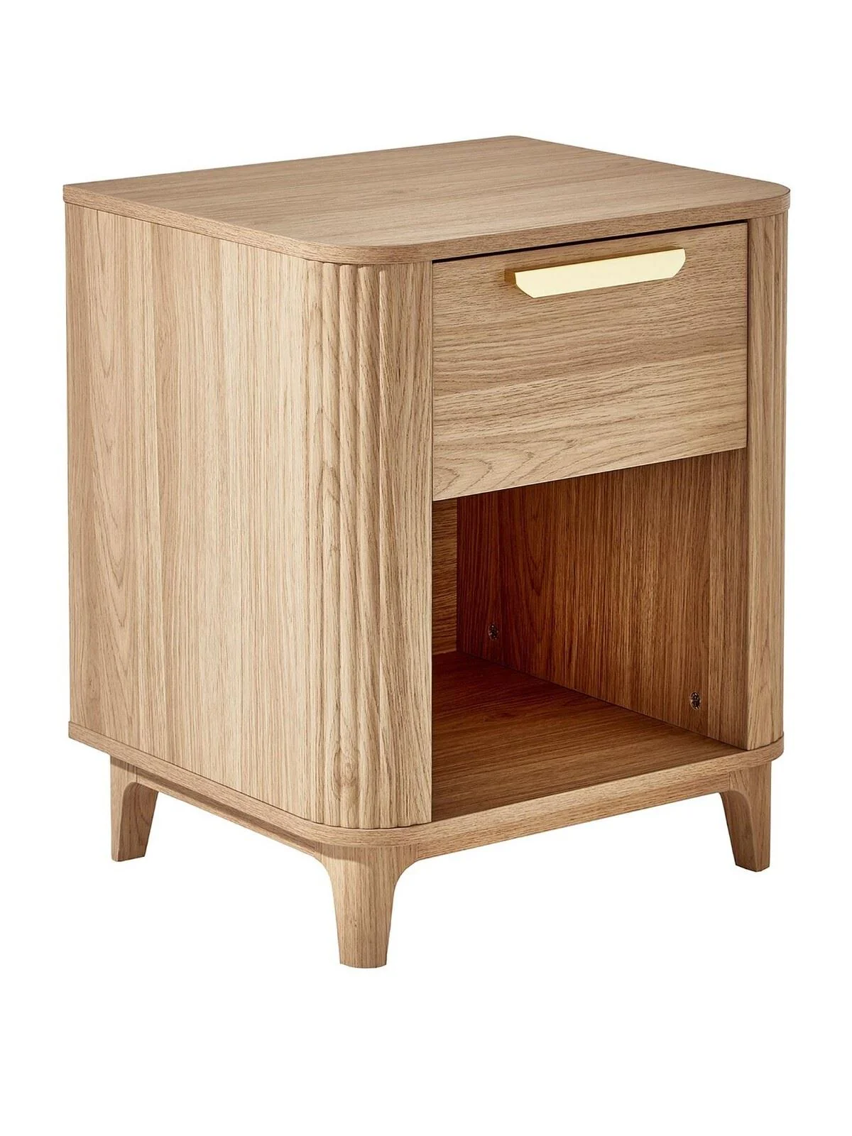 Carina 1 Drawer Bedside Chest Oak Elegant Bedroom Modern Furniture - Image 3