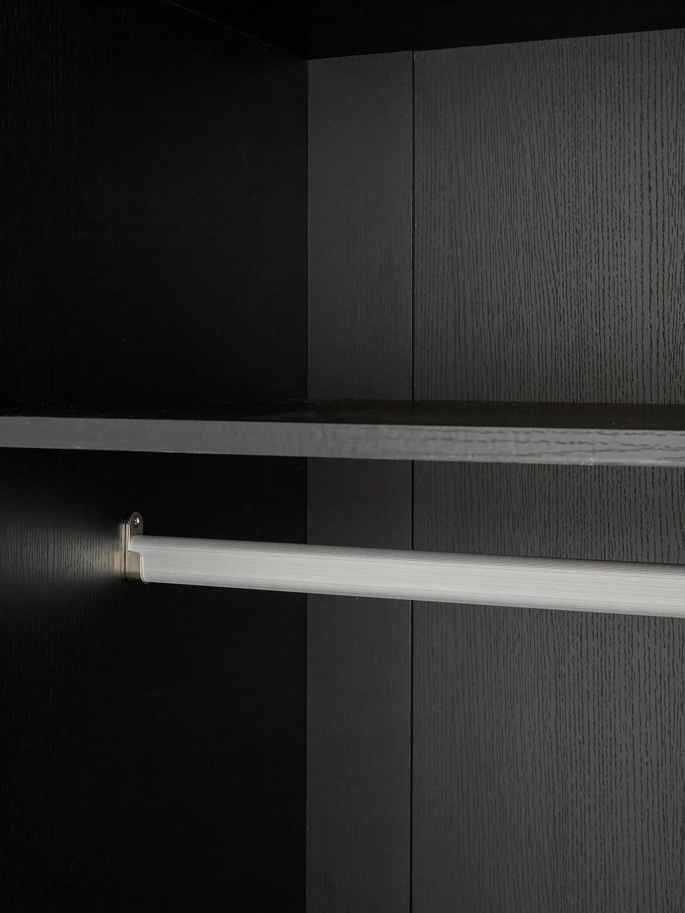 Carina 2 Door Plinth Wardrobe Black With Shelves And Rail Easy Assembly - Image 7