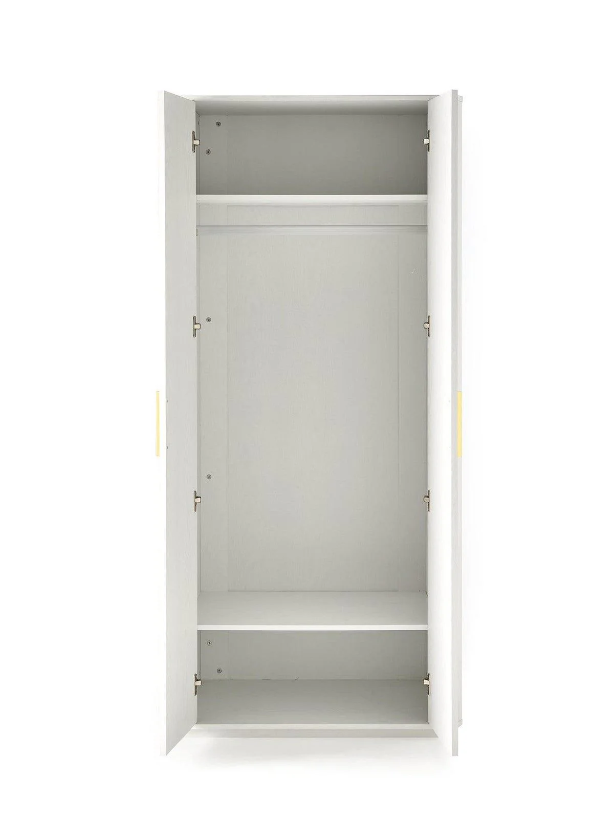 Carina 2 Door Plinth Wardrobe White | Ribbed Design | Gold Handles | Modern - Image 4