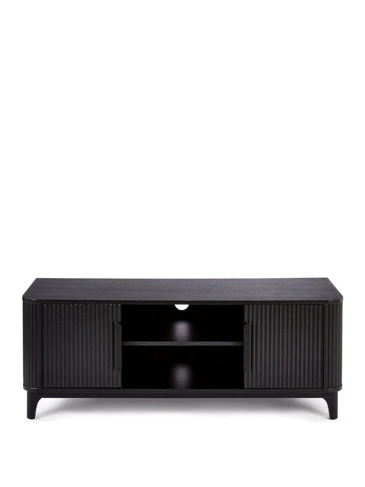 Carina TV Unit Black | Fits up to 50 inch TV | Ribbed Design | Media Stand - Image 2