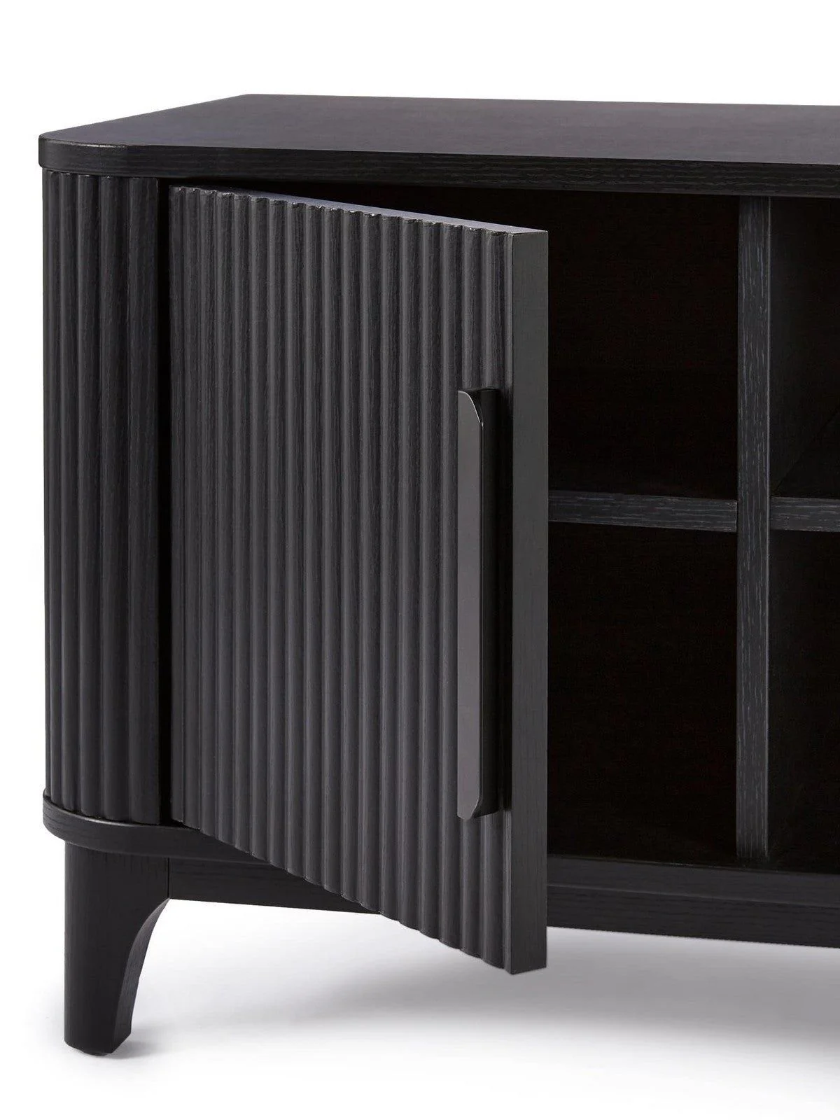 Carina TV Unit Black | Fits up to 50 inch TV | Ribbed Design | Media Stand - Image 4
