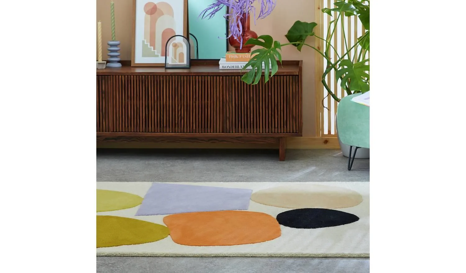 Carved Geometric Cream Cut Pile Rug 120x170cm Patterned Living Room Floor