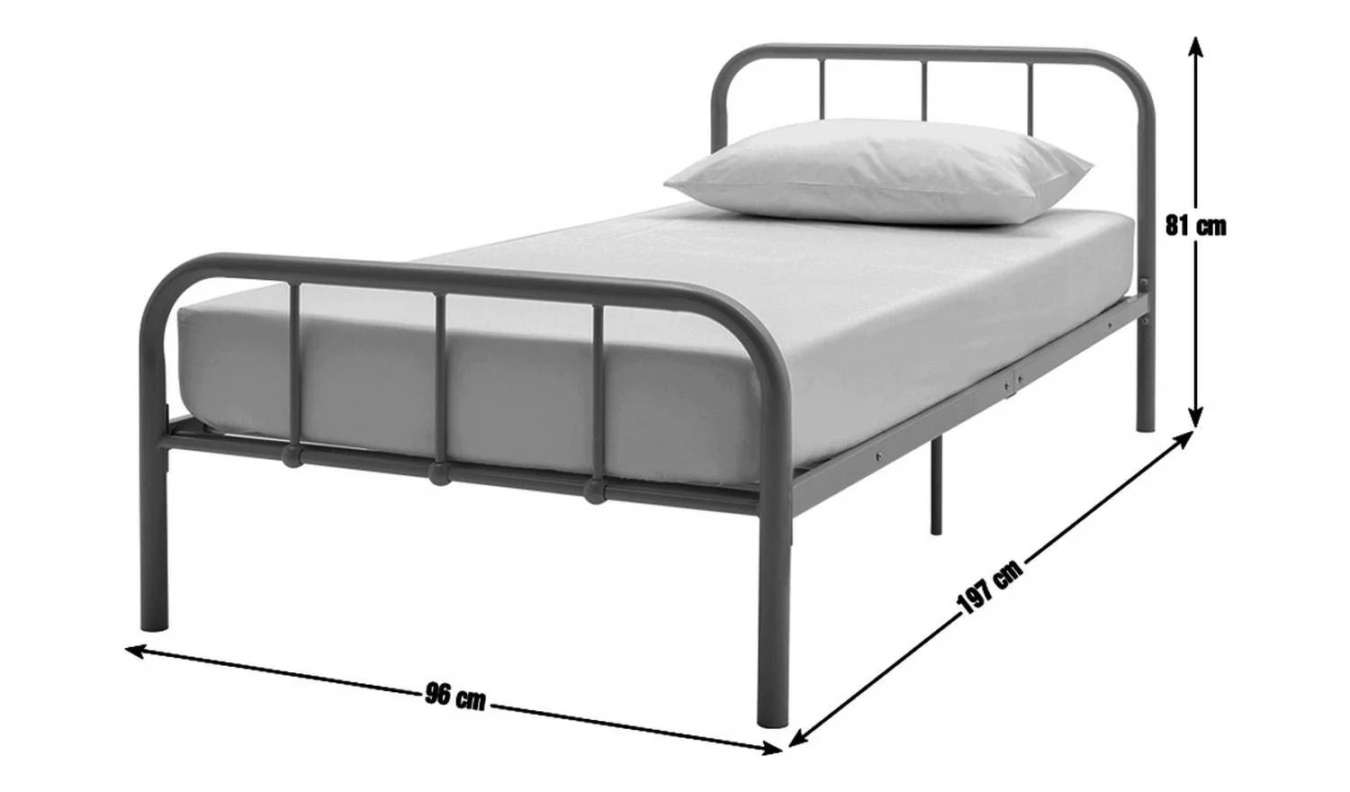 Charlie Single Metal Bed Frame Lilac For Girls Childrens Room - Image 2
