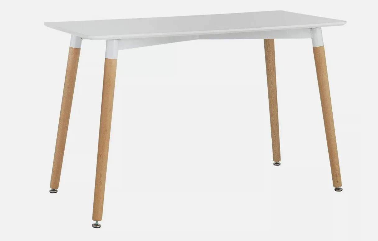 CHARLIE SOLID BEECH 4 SEATER DINING TABLE WHITE Modern Kitchen Furniture