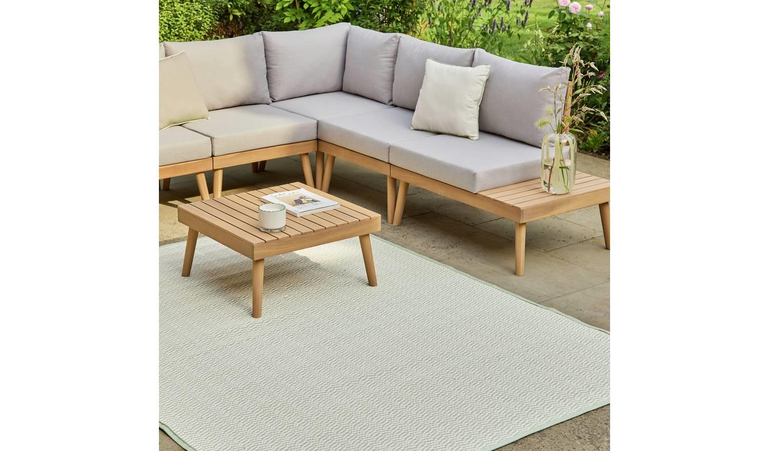 Chevron Sage Outdoor Rug 120x180 Garden Patio Easy Clean - Image 2