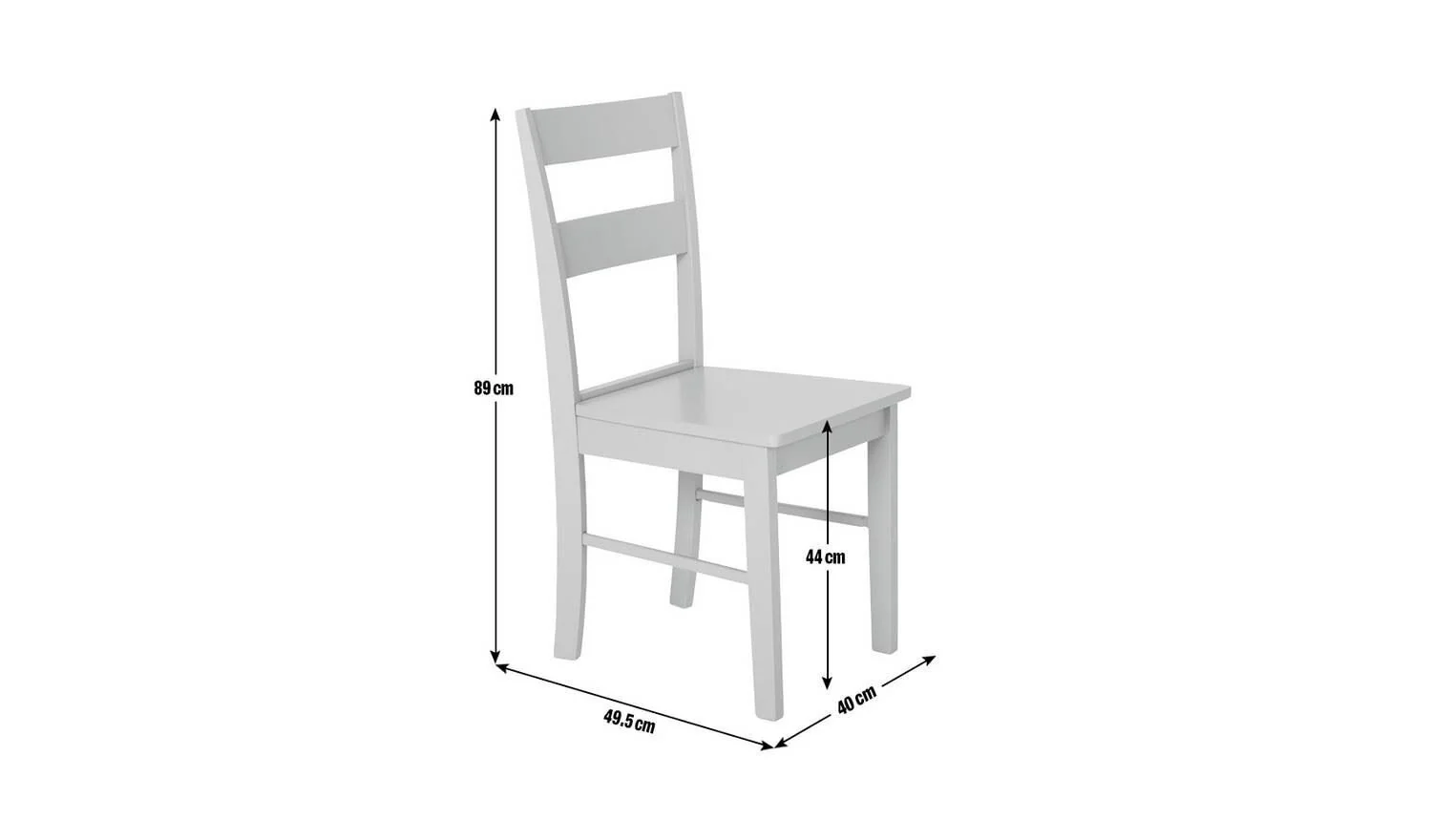 Chicago Pair of Solid Wood Dining Chair - White - Image 4