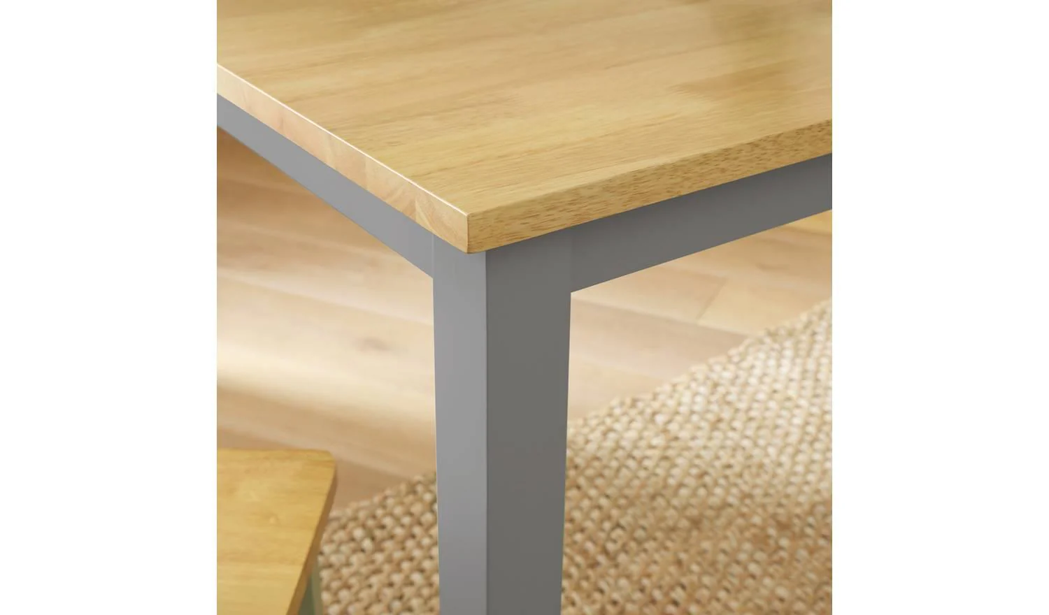 Chicago Wooden 4 Seater Dining Table Grey Kitchen Furniture Solid Wood - Image 2