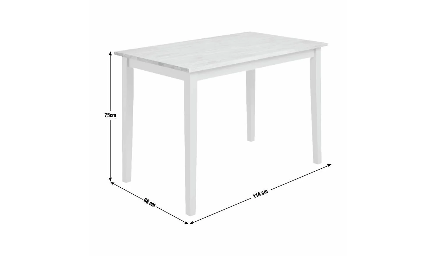 Chicago Wooden 4 Seater Dining Table Grey Kitchen Furniture Solid Wood - Image 5