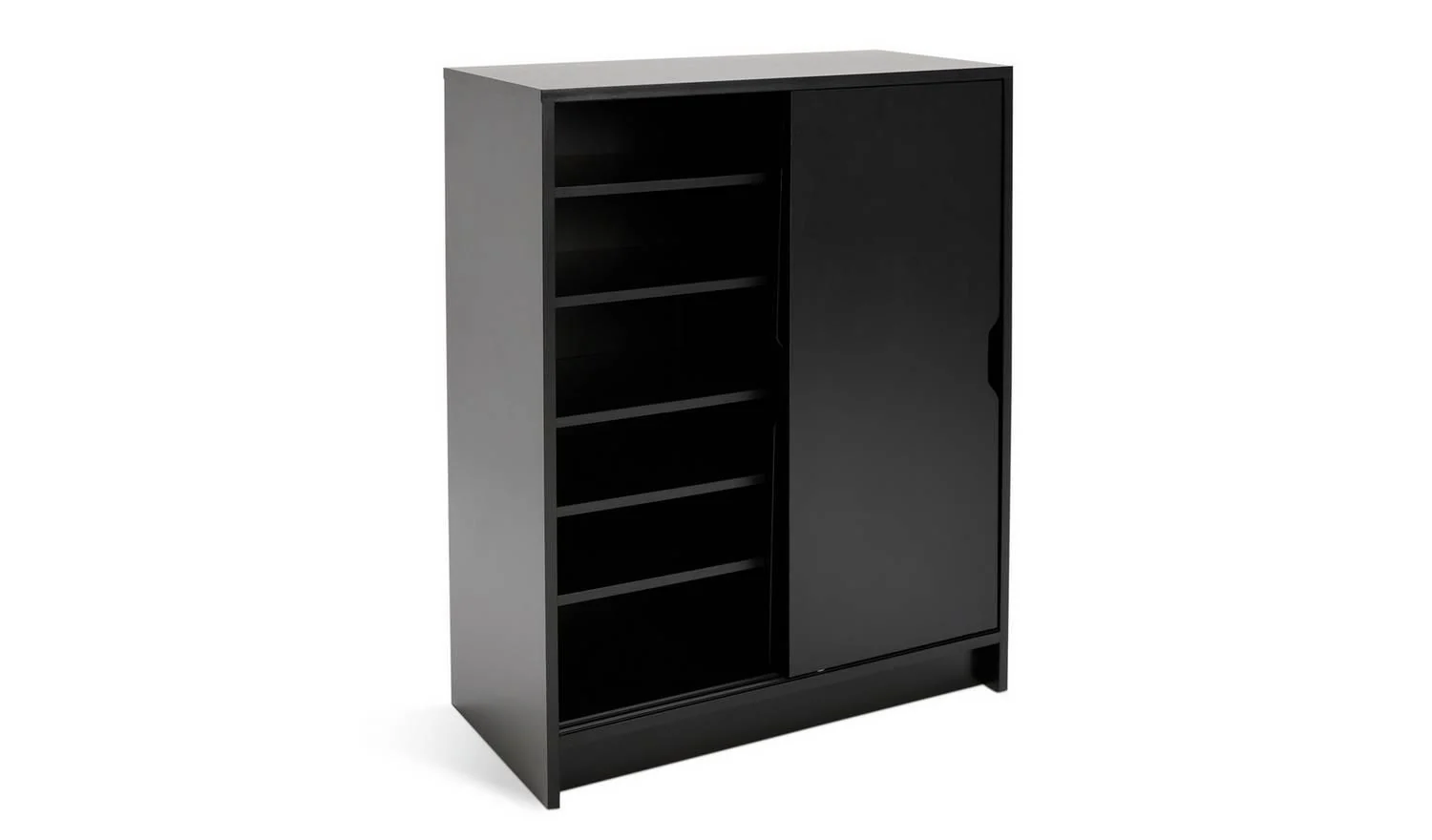 Chloe 2 Door Shoe Storage Cabinet Black Hallway Entryway Furniture Organiser - Image 2