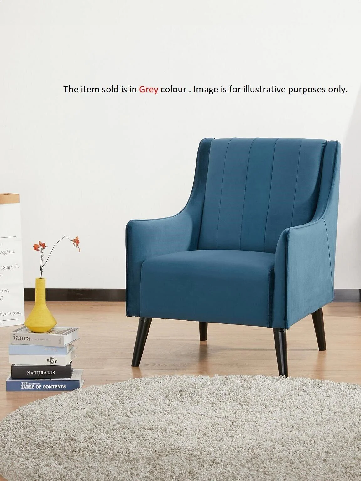 Chloe Fabric Accent Chair Grey Comfortable and Modern Seating - Image 2