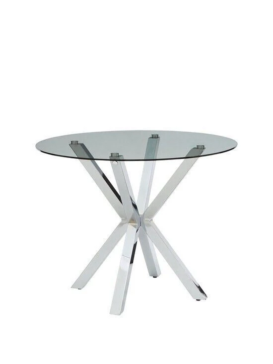 Chopstick 100cm Round Glass Dining Table 4 Chairs Black Elegant Dining Furniture - Image 3