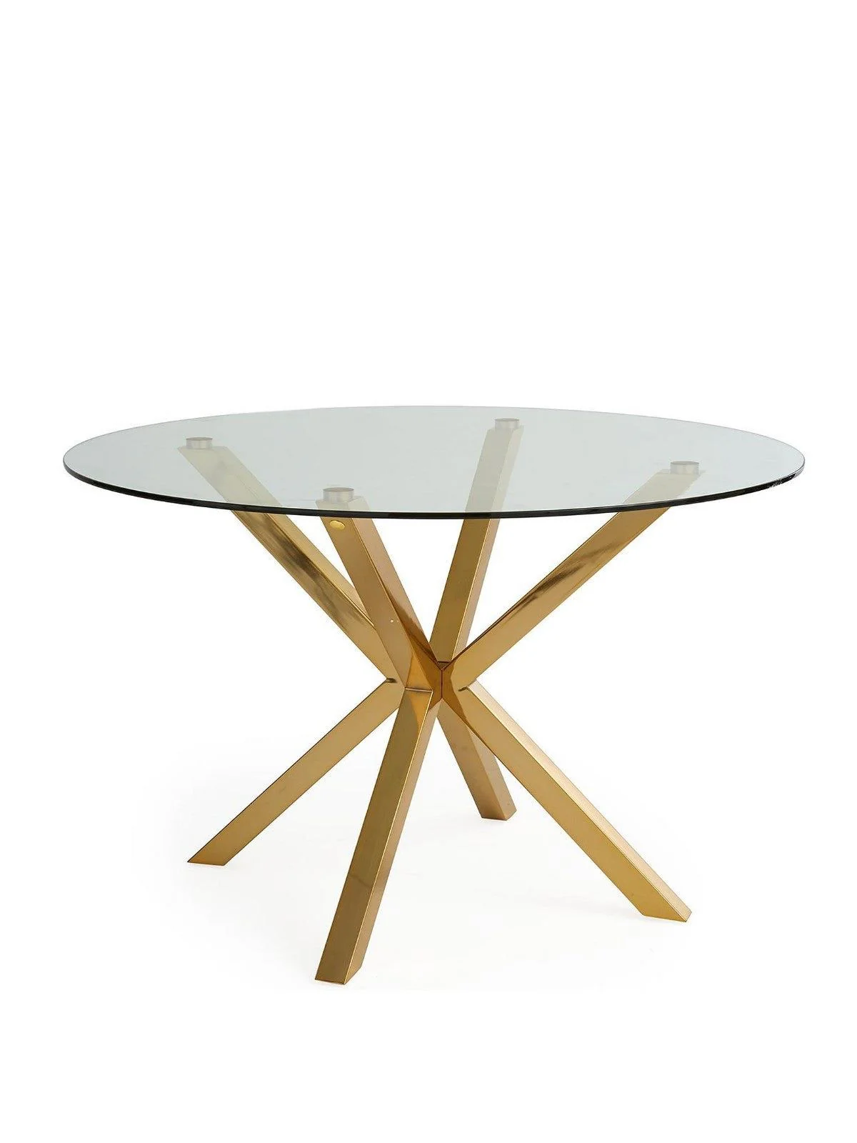Chopstick 120 cm Round Dining Table Brass Kitchen Breakfast Bistro UK - Image 2