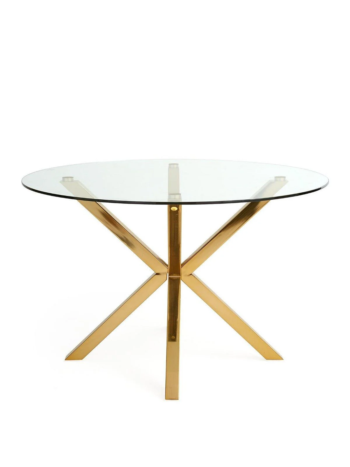 Chopstick 120 cm Round Dining Table Brass Kitchen Breakfast Bistro UK - Image 3